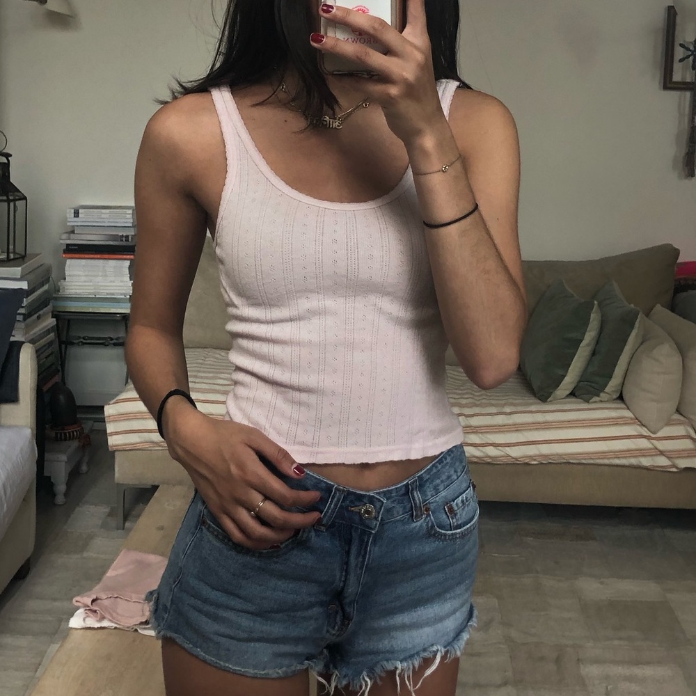 pink lacey tank